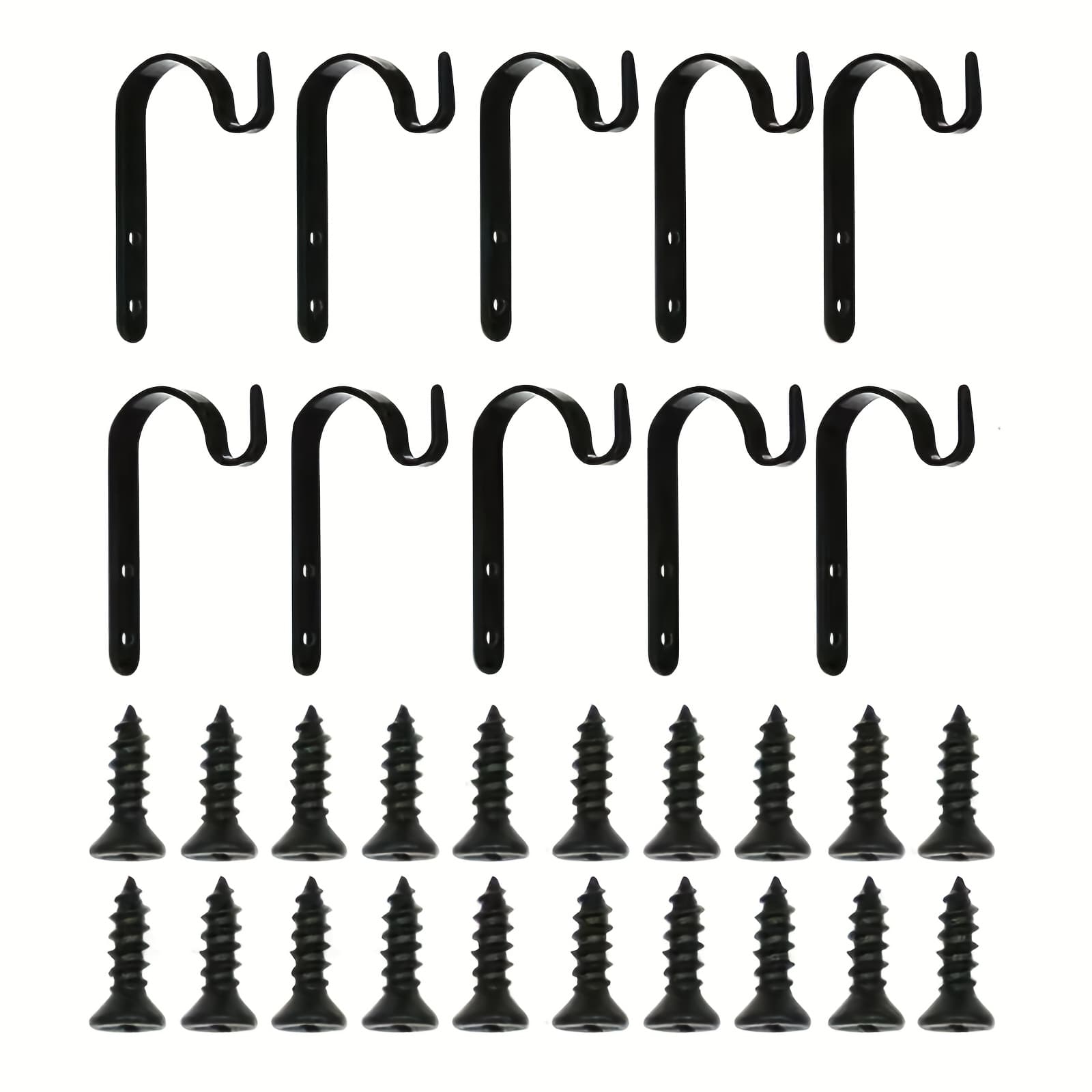 TEMU Set Of 10 Hanging Basket Bracket Hooks Iron Wall Hanging Hooks Curved Up Plant Hook For Hanging Bird Feeders, Lanterns (2.8 * 1.6inches)
