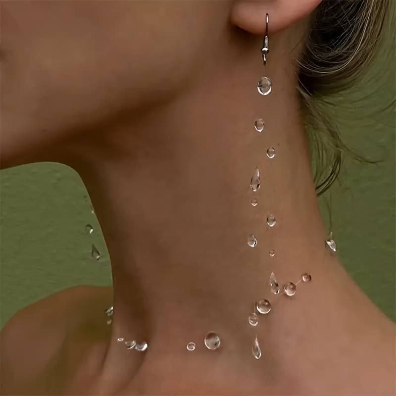 TEMU 3pcs Ice Necklaces With And High-end A Pair Of Teardrop Earrings And Necklaces. The Perfect Accessories For Ladies To Wear During Holidays And Parties Is For