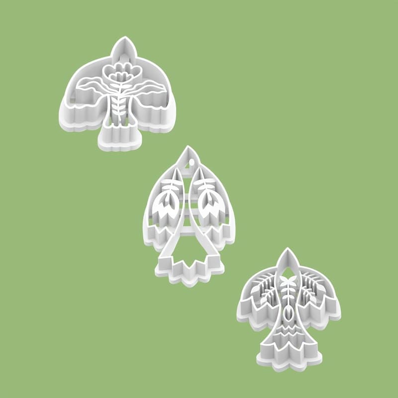 TEMU Fingertip | 3pcs Soft Clay Embossing Molds, Techniques Required, Just Press And Push To Soft Clay Into Delicate Textured, Lifelike Bird Reliefs. Making Earrings, Pendants, Or Brooches