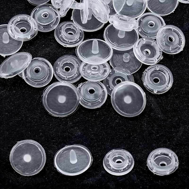 TEMU 200pcs Vibrant Macaron Snap Buttons - Seamless Plastic Fasteners For & Bag Accessories, Assorted Colors