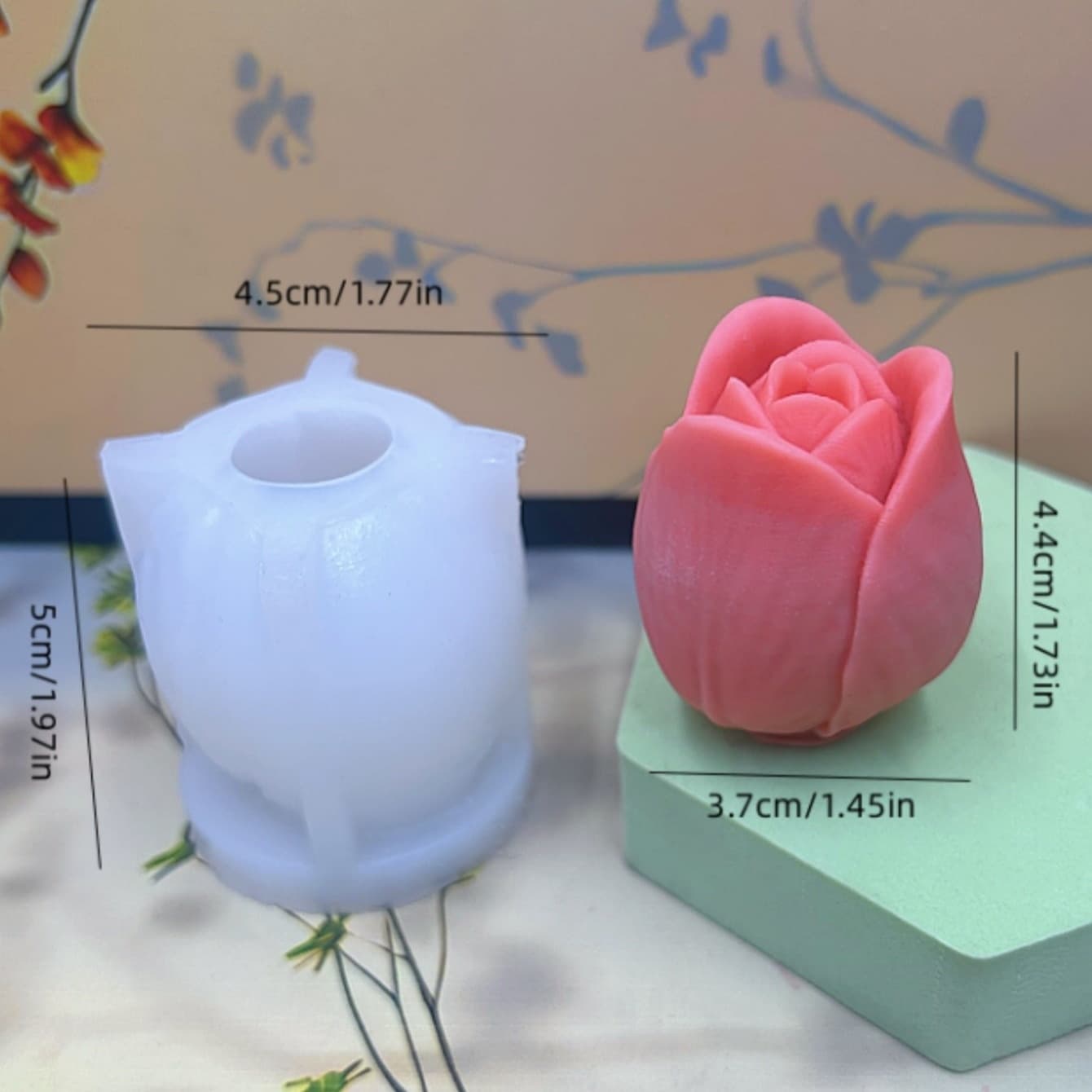 TEMU Tulip Silicone Mold For Diy Round-bottom Tulip Scented Candles, Plaster Home Decor Ornaments