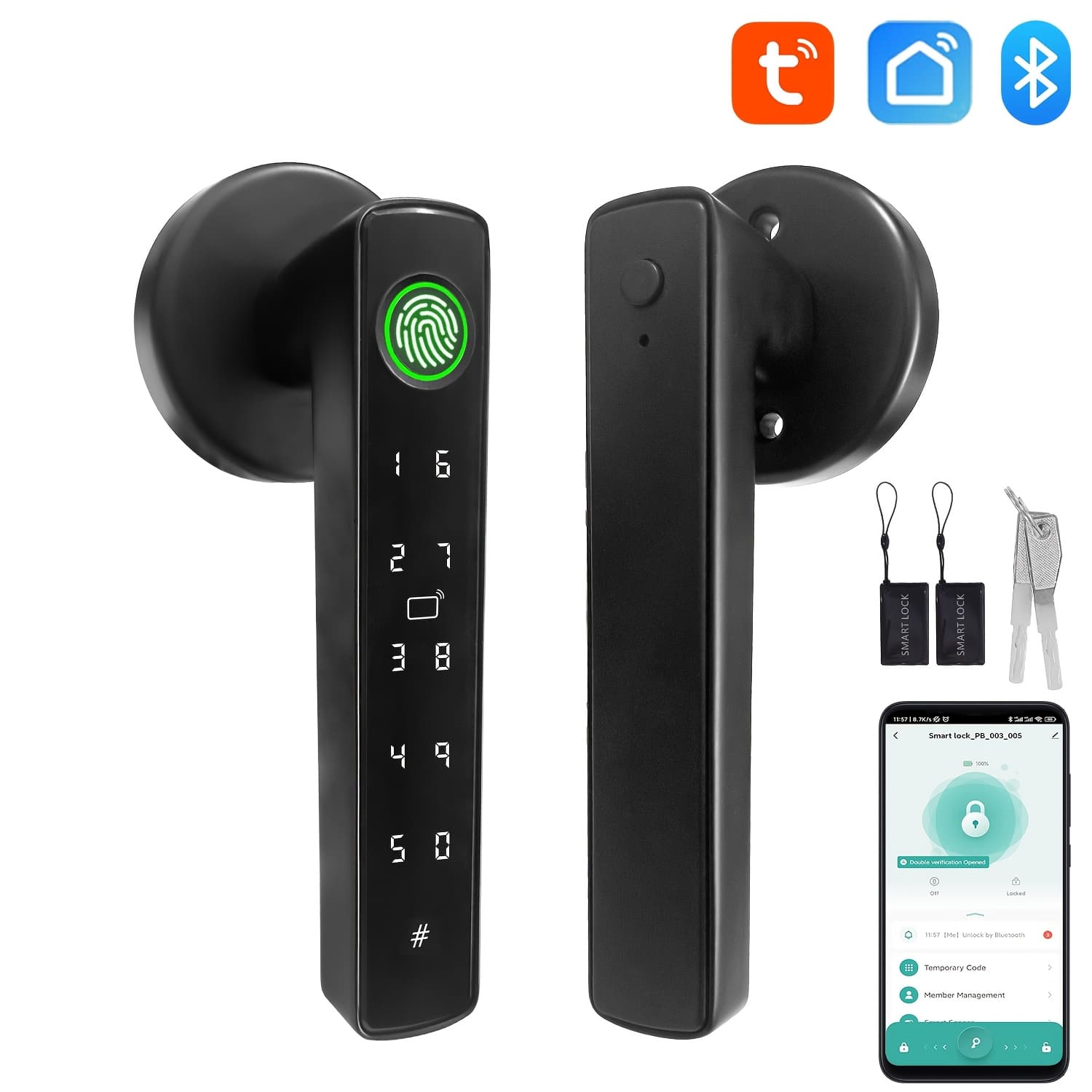 TEMU Electronic Door Lock Keyless Fingerprint Password Intelligent Wireless Door Knob Smart Home Fingerprint Ball Door Handel Lock Usb Charging Door Knob Compatible With /smart Remote Contro