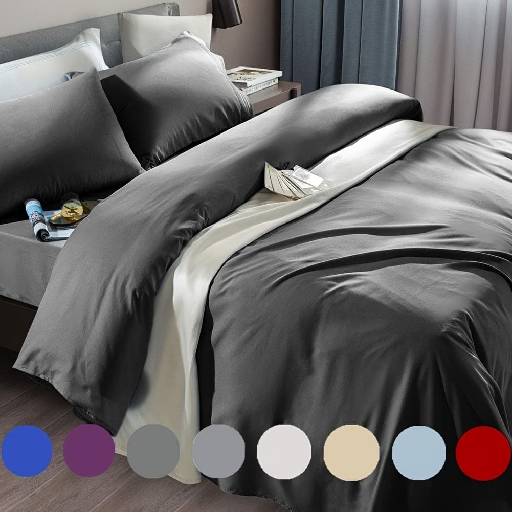 TEMU 4pcs Sheet Set - Bed Sheet Set Super Soft Microfiber 1800 Sheets Fit 18-24 Inch Deep Pocket Mattress Wrinkle