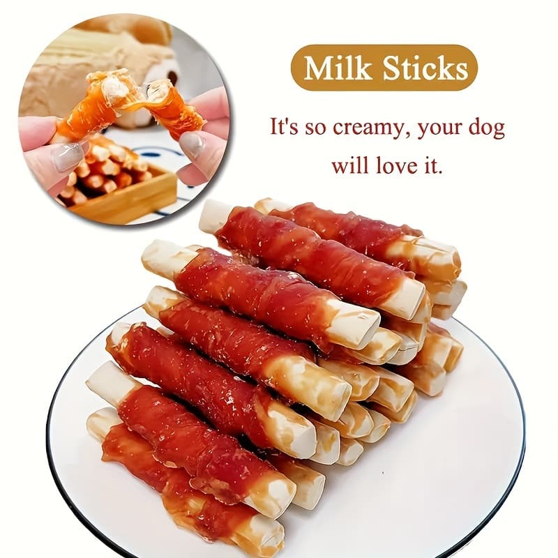 TEMU (6 X 200g/7.05oz) Duck Wrapped Milk Stick, Dog Treats For Small, Medium, & Large Dog - Made With Duck And Milk Stick, Healthy, , And High Protein Reward Training Treats For Dogs