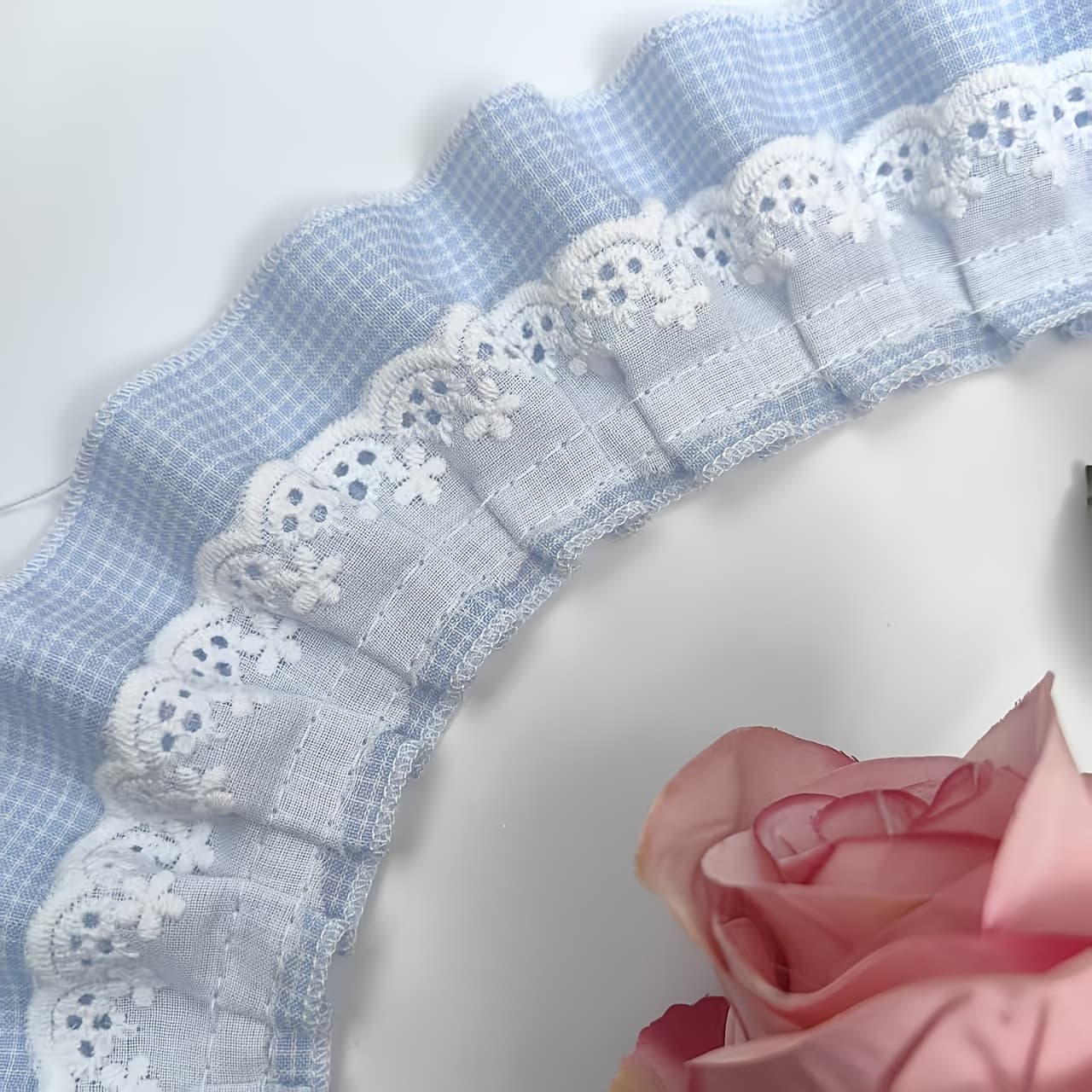 TEMU Lace Trim For ' Clothing And Home Textiles | Polyester, Woven, In Pink, Yellow