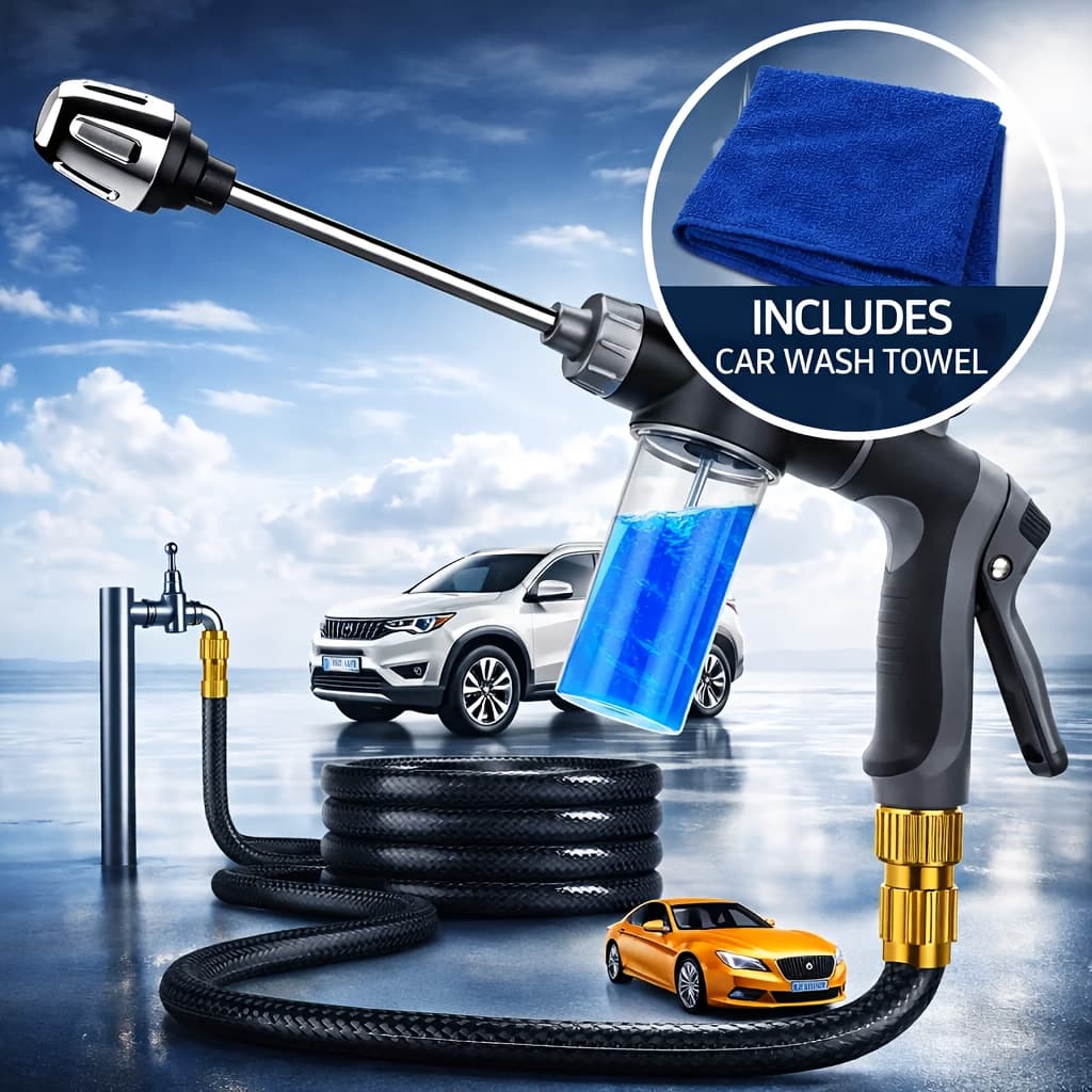 TEMU Portable Wash Spray Gun Water Flow Christmas New Year Handy Item For Car Wash & Garden Use