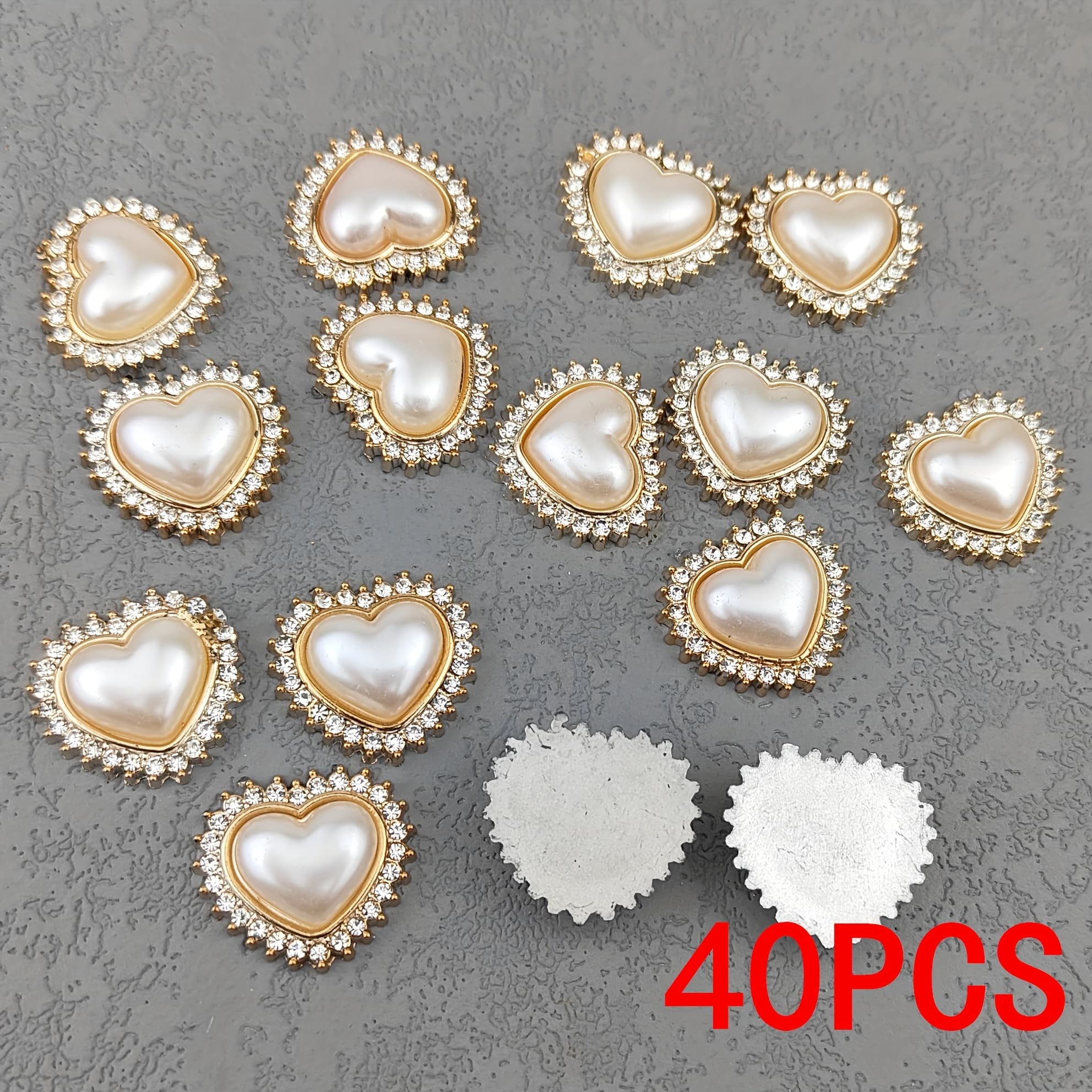 TEMU 40pcs Acrylic Pearl Embellishments, Fashion Applique Suitable For Wedding Bouquet, Bow Headwear Clothing Fashion Additions | Elegant Additions | Details, Shiny For Crafts