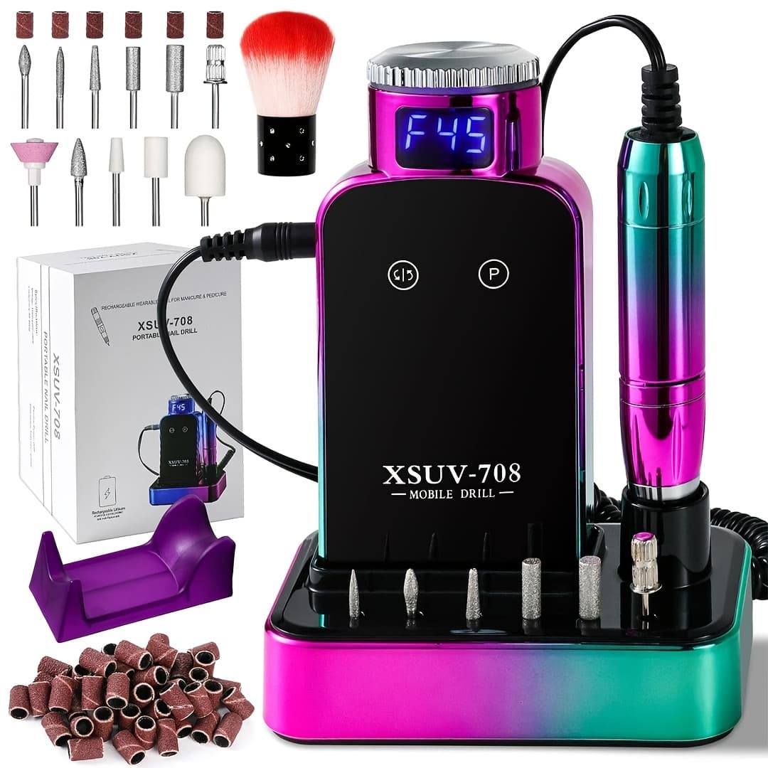 TEMU Electric Nail Drill Machine 45000rpm Professional Nail File Cordless Rechargeable Nail Efile For Acrylic Gel Nails Manicure Pedicure Polishing Shape Tools For Salon Home Use Nail Drill