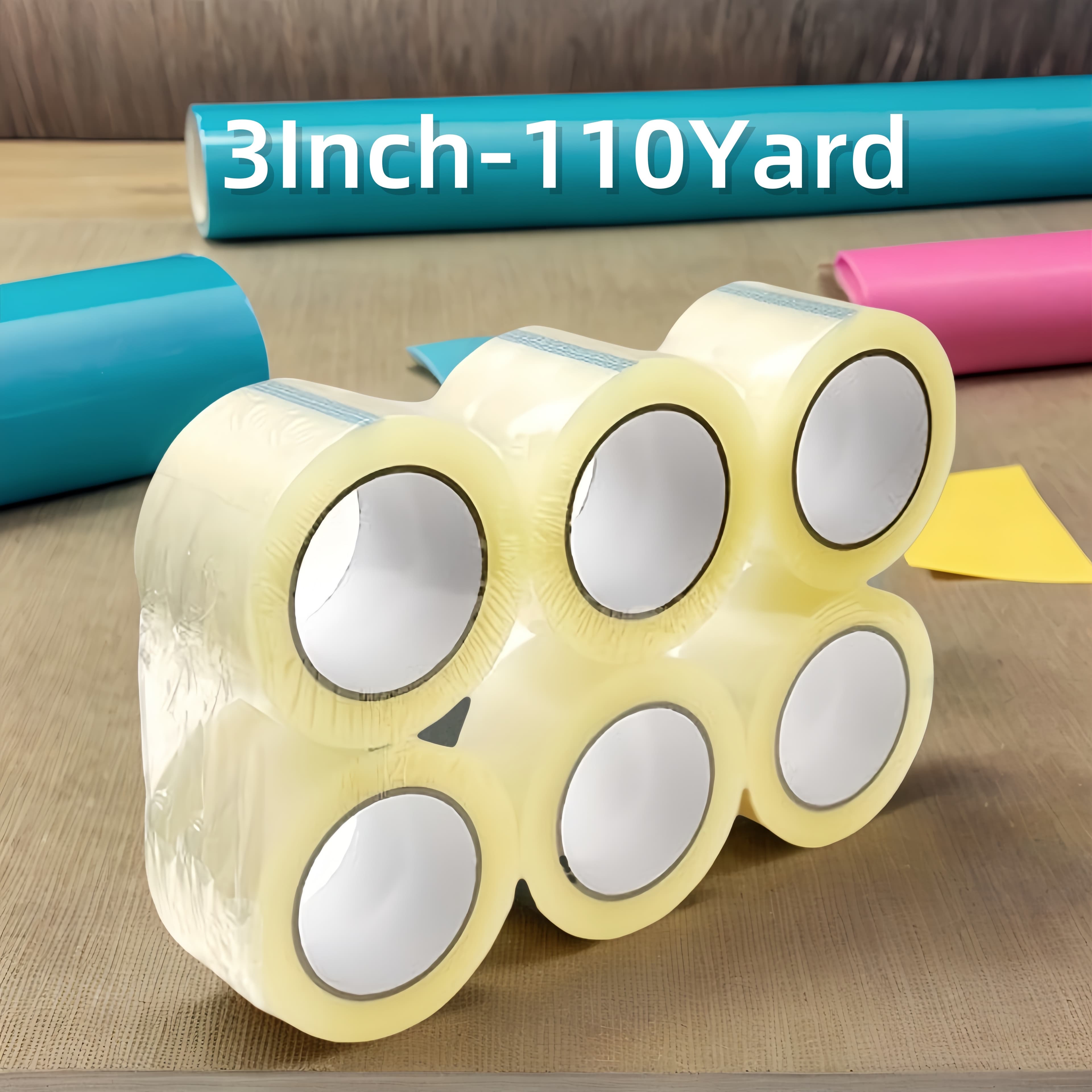 TEMU 6 Rolls/24 Rolls Extra-wide Shipping & Packing Tape (3" X 110 Yard/330' Each) - Moving & Adhesive Carton Sealing - 2.0mil Clear