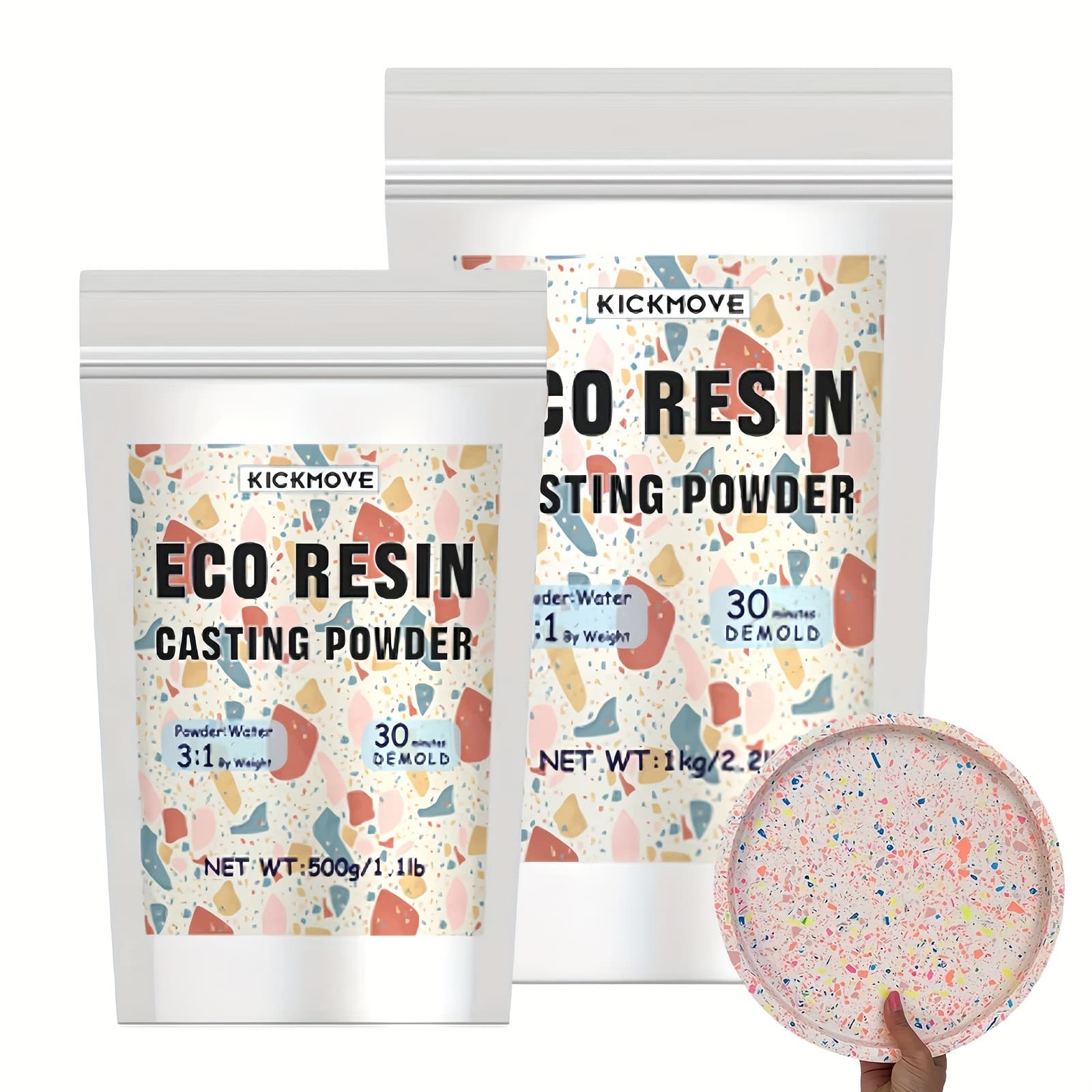 TEMU Resin Casting Powder 1.5kg, 20- Demold Fast Curing Casting Kit For Beginners, Plaster Powder, Easy For Trays, Wedding, Gift
