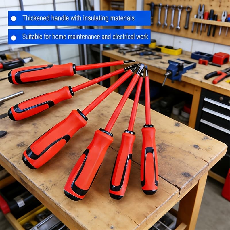 TEMU New Electrician's Insulated Screwdriver Set, Complete Cross And Flathead Bits, High-voltage Resistant, Household Combo Kit