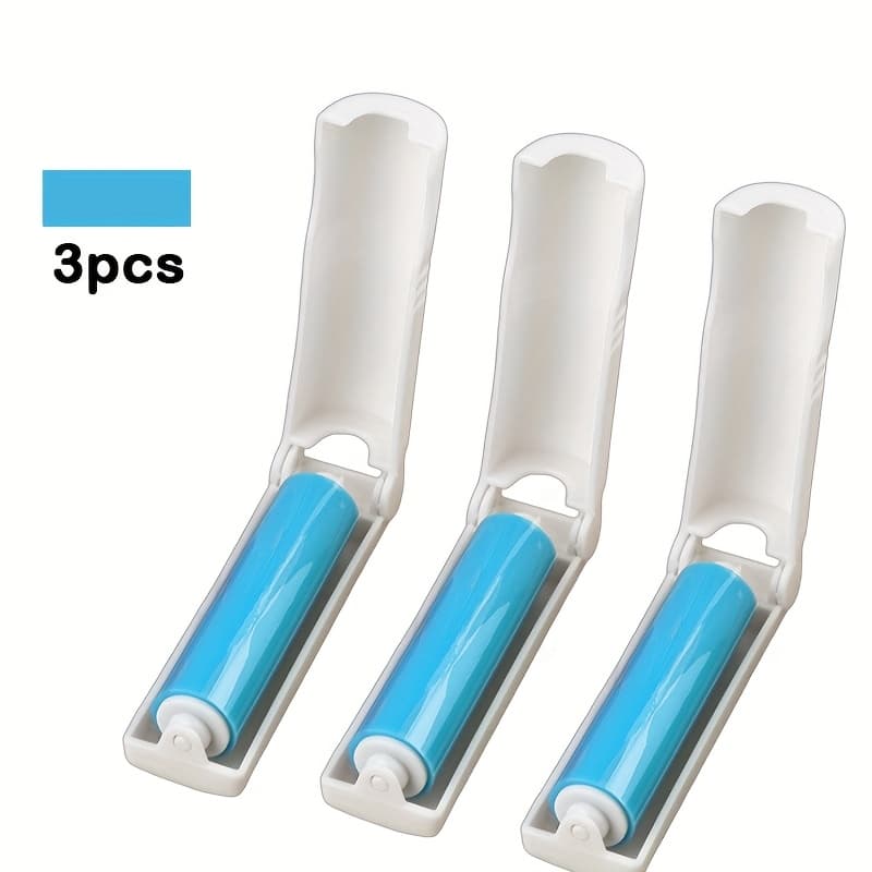 TEMU 3pcs Mini Folding Lint Remover Brush, Portable Manual Hair Removal Roller Brush, Compact Travel Sticky Lint Brush For Clothes And Laundry