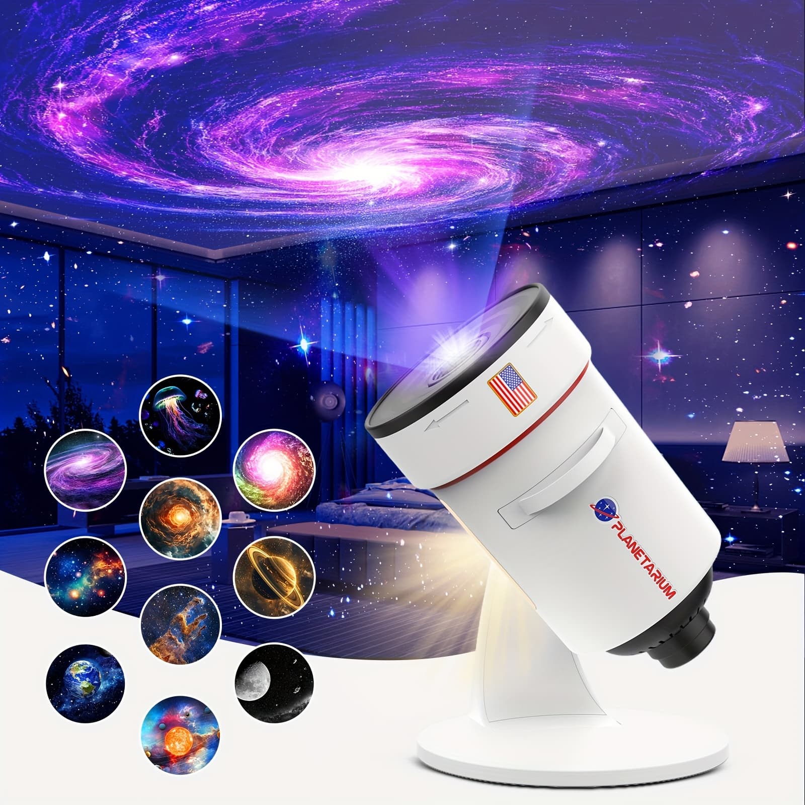 TEMU 1pc 8th Planetarium 360° Hd Projection Lamp: 4k Hd Film, Bedroom Or Living Room Into A Mysterious Atmosphere