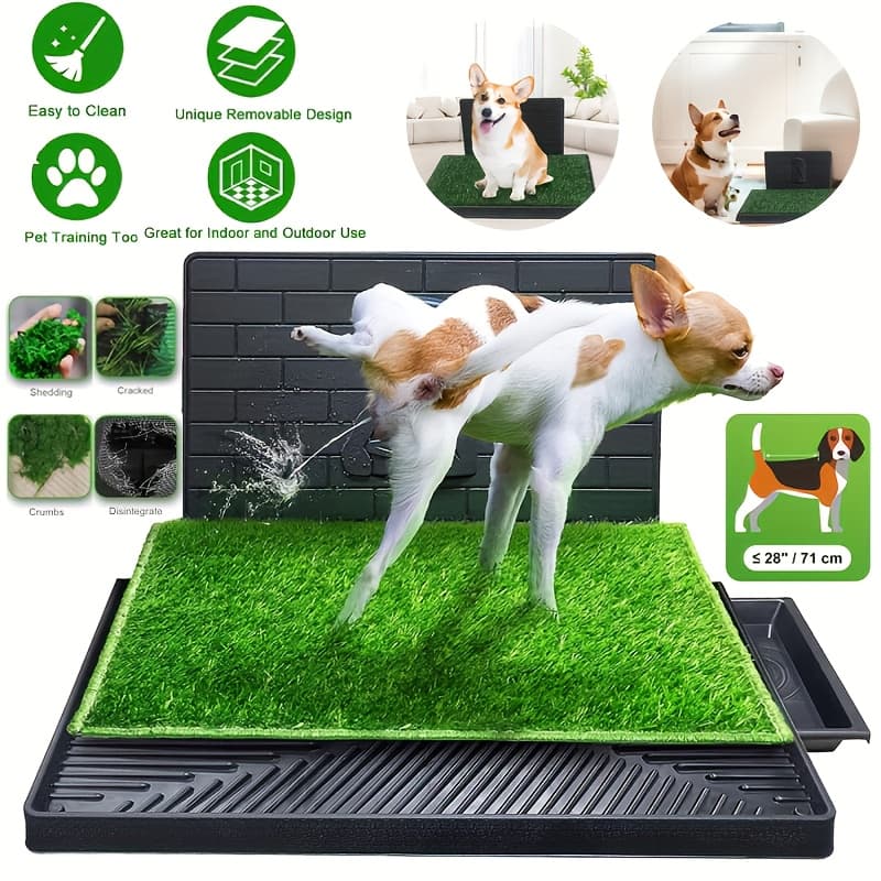 TEMU Large Bedpan Pet Urine Indoor Small Dog Urine Training Toilet Toilet, Portable Washable Training Pad With Urine Baffle, Suitable For Small And Medium-sized Dogs