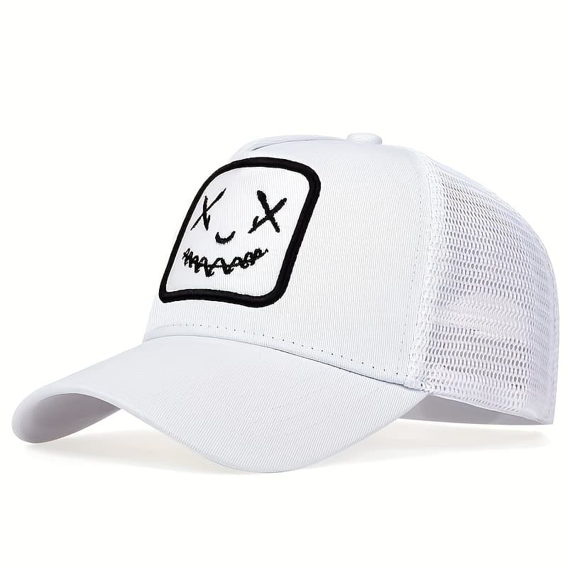 TEMU Unisex Polyester Baseball With Adjustable Closure, 100% Polyester, Inelastic, Casual Truck Driver Hat For Travel And Vacation - Fashionable Embroidered