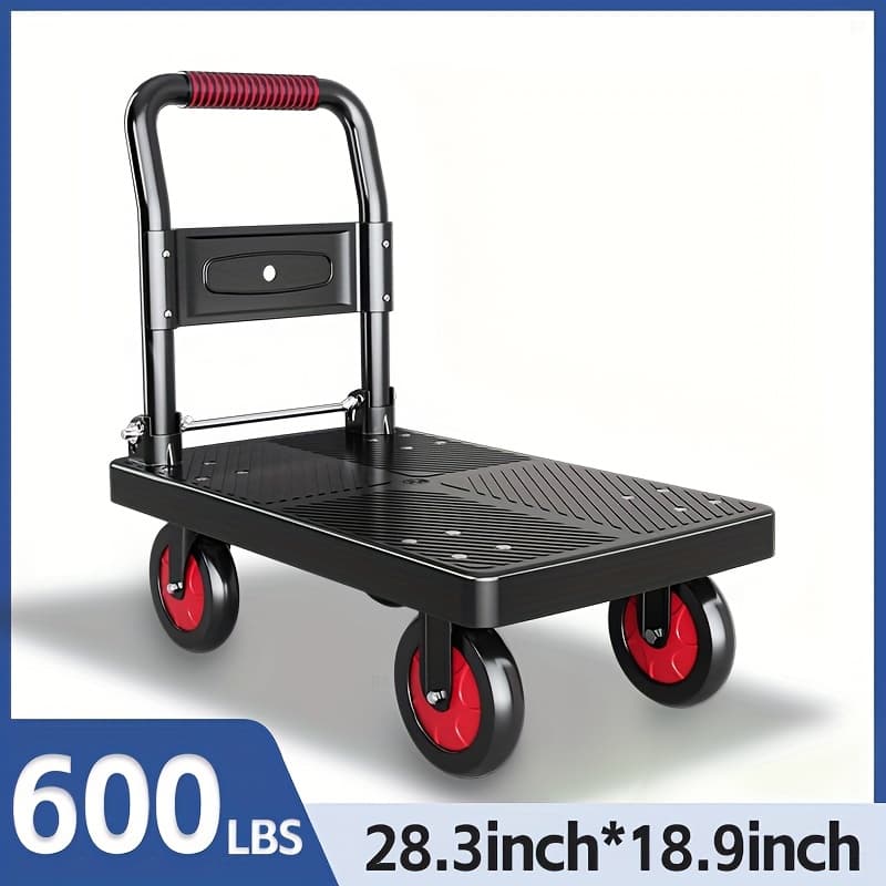 TEMU [upgrade The Foldable Trolley] Cart Cargo Handling Trolley Folding Trailer, Used For Moving, Heavy Portable Vehicle, Applicable For Christmas Transportation