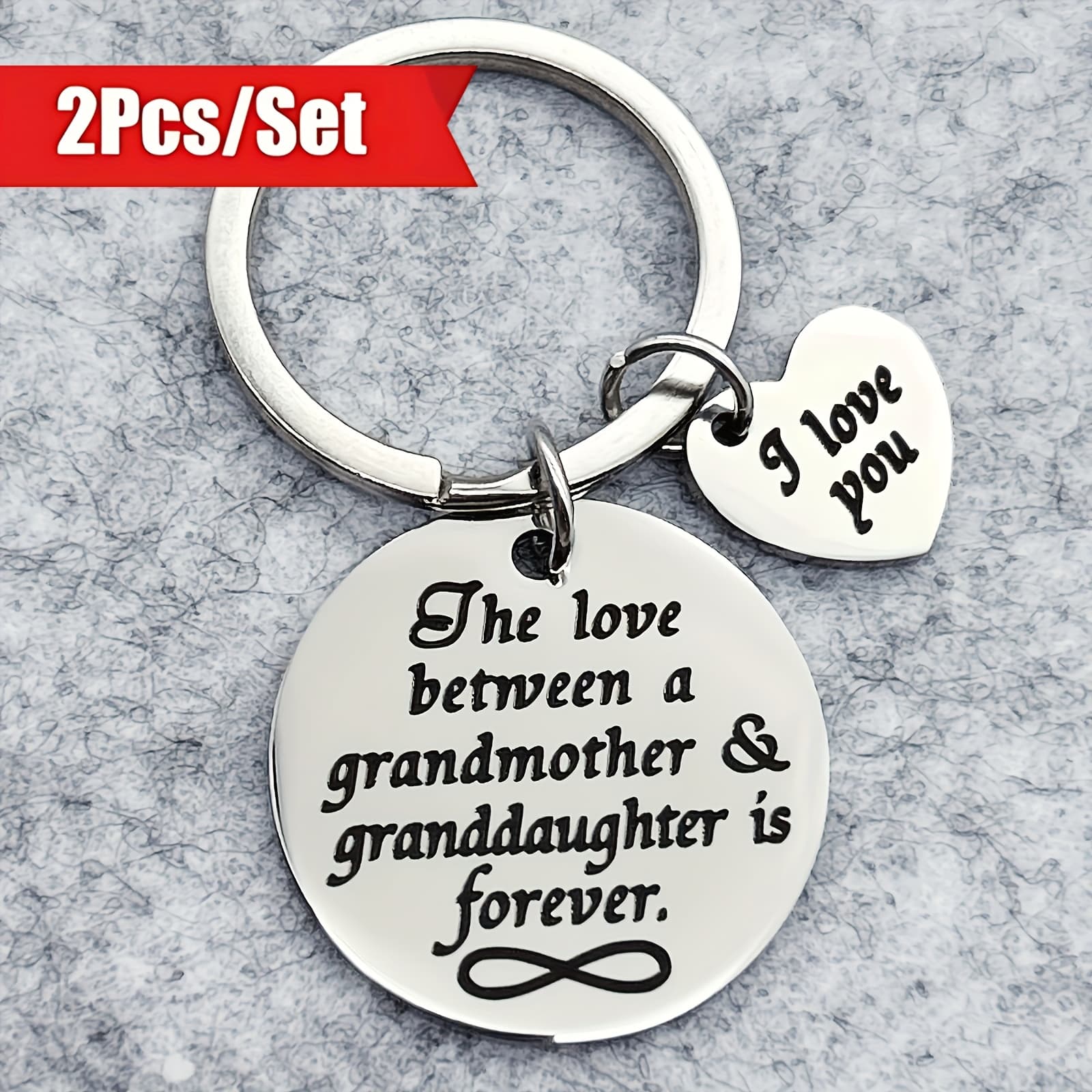 TEMU 2pcs Grandma Gifts For Granddaughter Christmas Birthday Day Gifts, Silvery