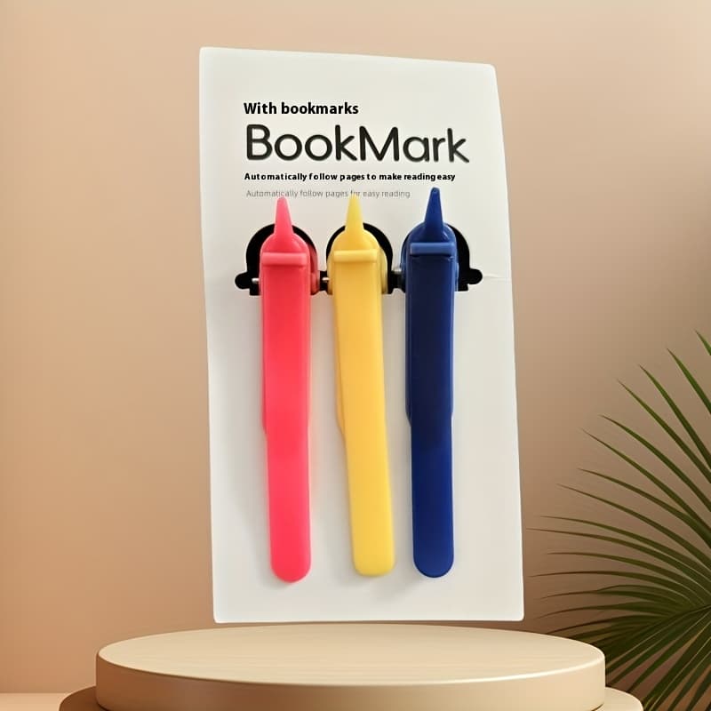 TEMU 3 Automatic Bookmarks Are Made Of Soft Silicone Material, Pen Holder, Memory Bookmark Record, Reading Tool For Reading Notes, Book Covers And Accessories