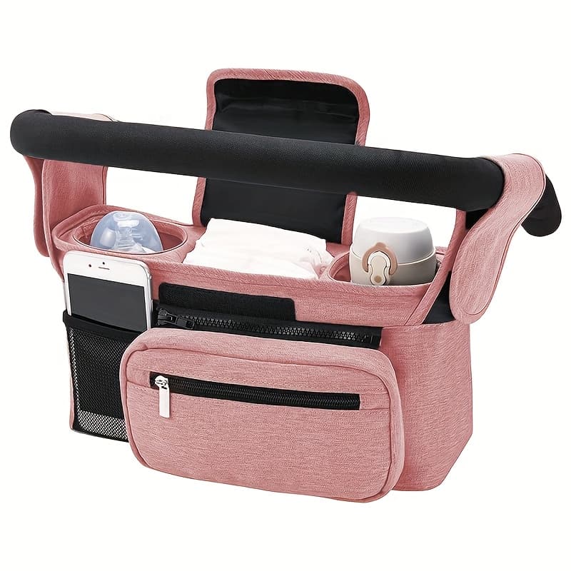 TEMU 1pc Portable Stroller Hanging Bag, Outdoor Stroller Hanging Pouch, Large Capacity Bottle And Diaper Bag