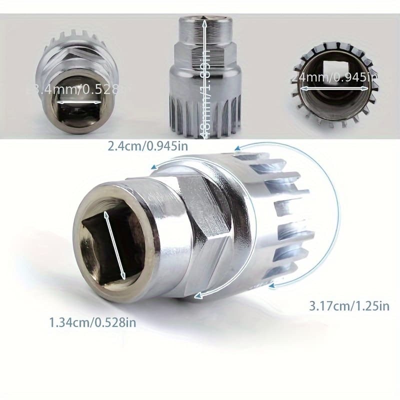 TEMU Bicycle Compatible Bottom Bracket Removal Tool, 20-tooth Crank Puller Wrench