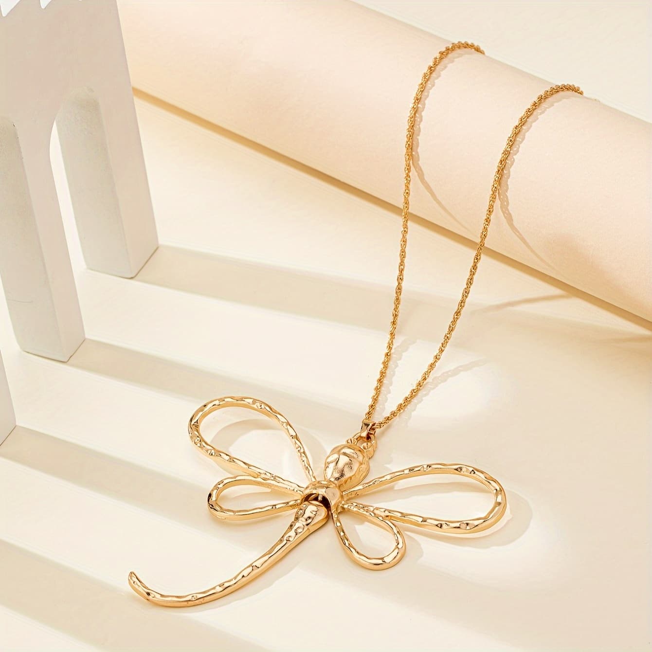 TEMU A European And American Minimalist Dragonfly-shaped Fashionable Long Sweater Necklace Accessory With A And A Sense Of