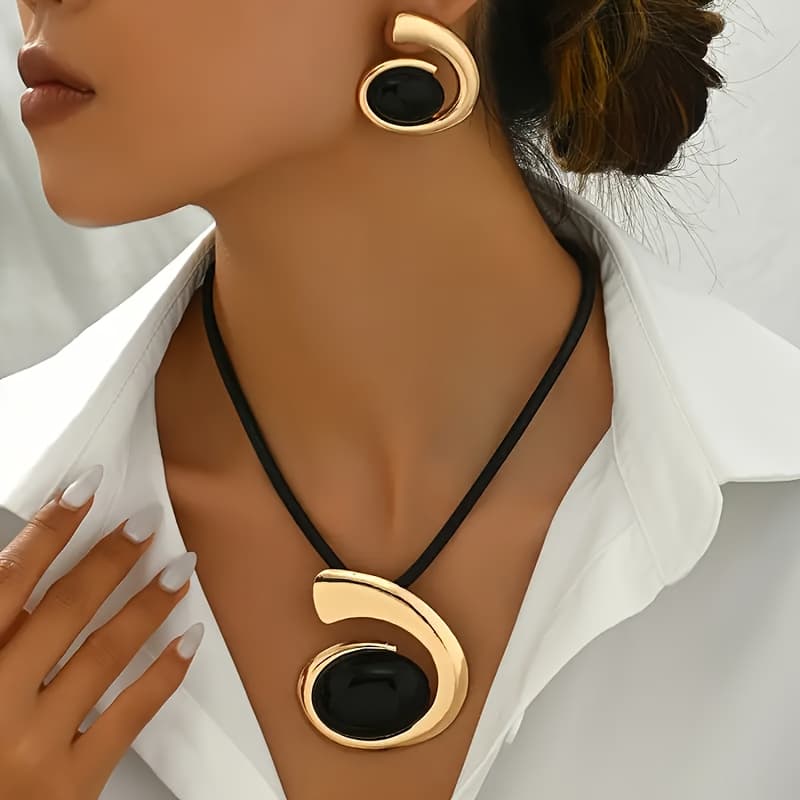 TEMU Women's Stud Earrings Necklace Set