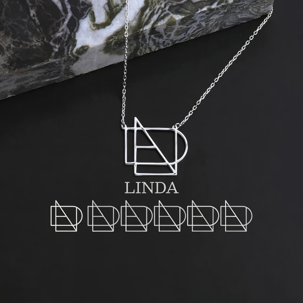 TEMU Name Logo Necklace Personalized Handmade Design Necklace 304 304 304 304 Stainless Steel Nameplate Sign Pendant Necklace Easy Geometric Line Necklace Gift For Her Fashion Jewelry