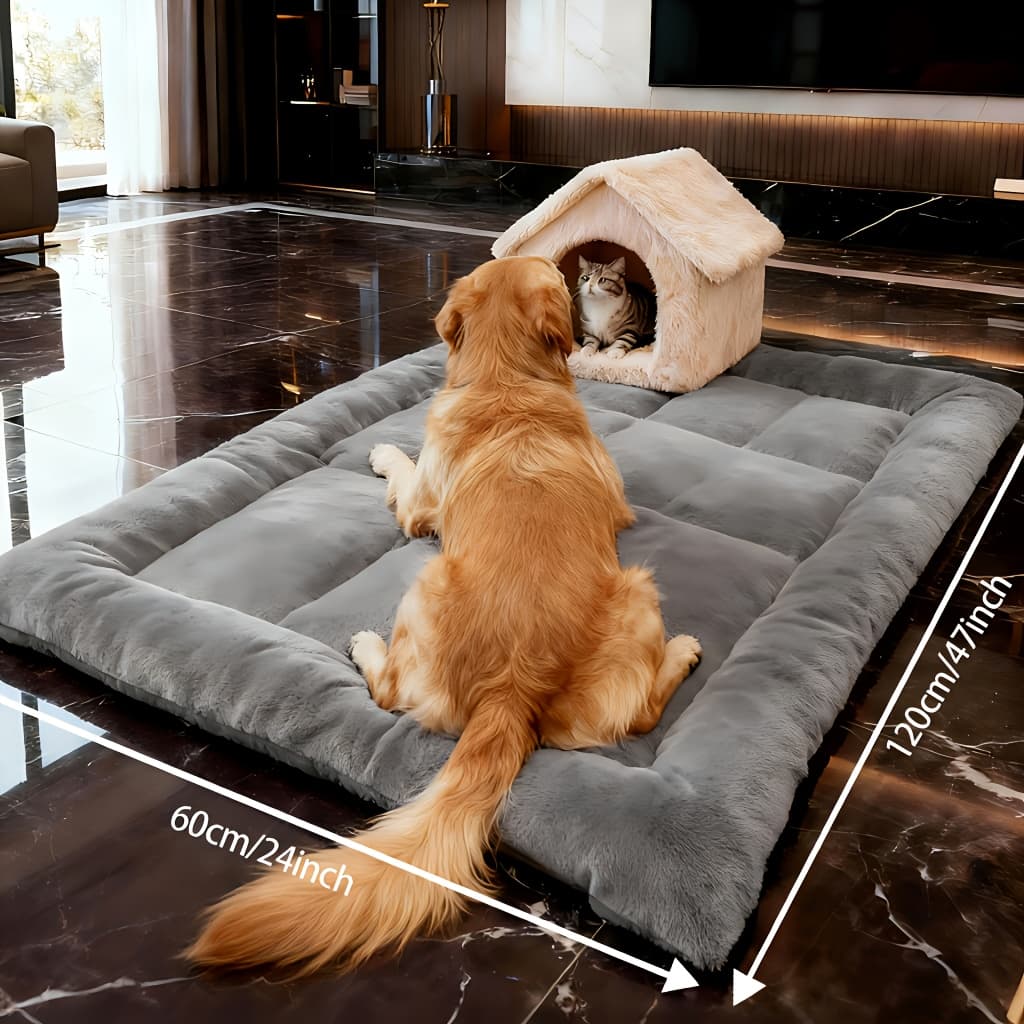 TEMU Super Large Dog Comfortable Pet Sleeping Mat, Soft Non-slip Washable Suitable For Large Dogs, For Keeping Pets Warm In Winter, An For Families, Family Playing With Pets Room Or Garden