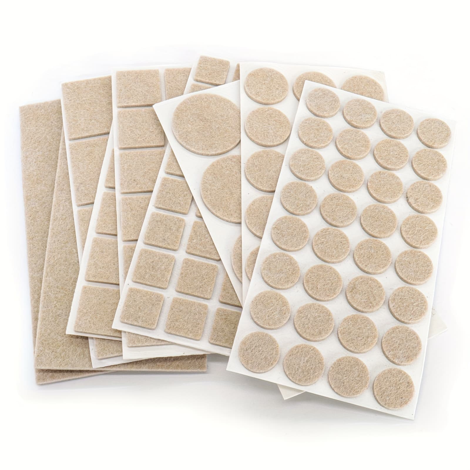 TEMU Zr 130-piece Furniture Felt Pads Set In Neutral Beige, Sizes For Hardwood Floor Protection, Non-slip Chair Leg Pads, Metal For Furniture And Floor