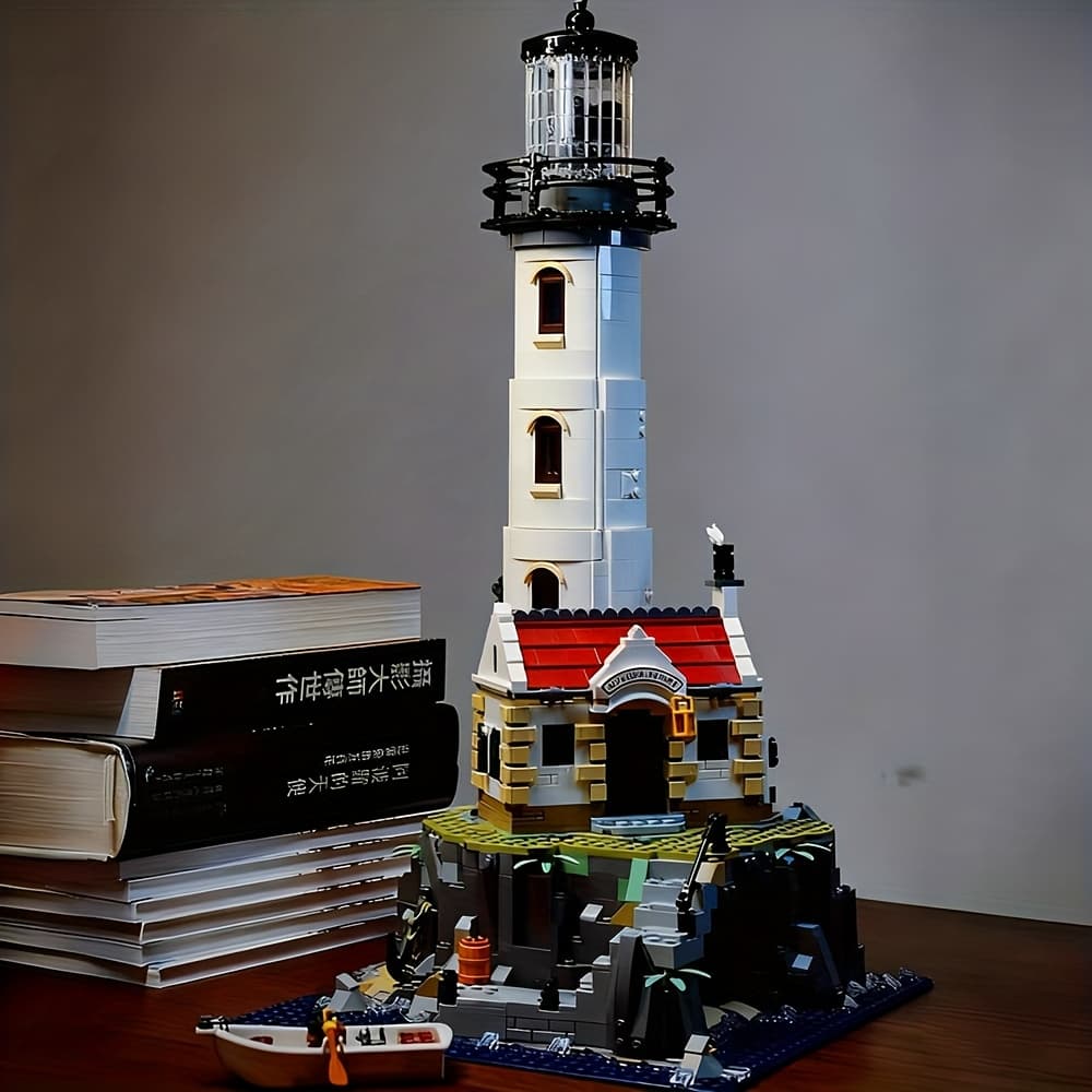 TEMU Cape Lighthouse Building Block Kit, Small House Assembly Brick Desktop Model Collectible Ornament, Ideal Gift For Adults And Teenagers