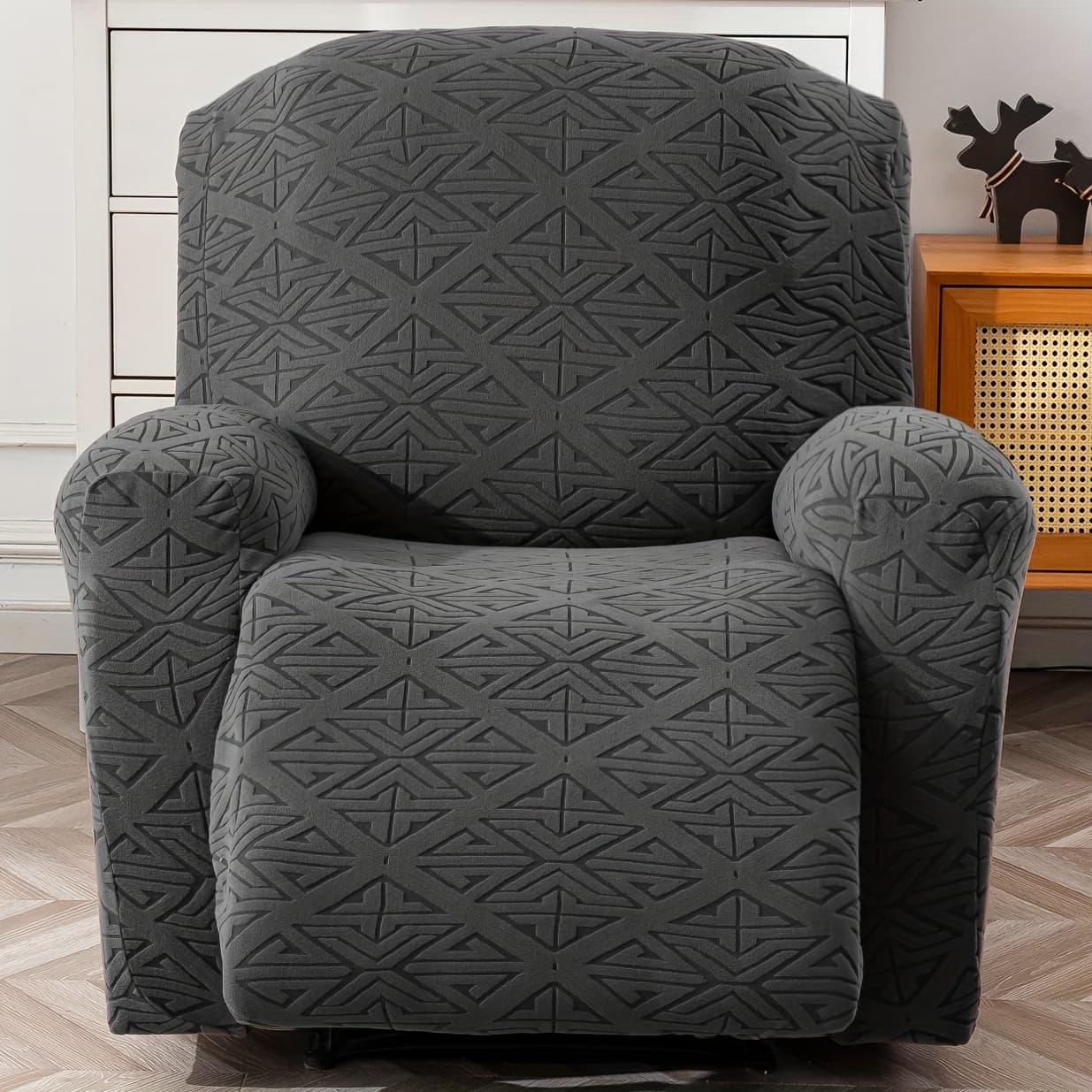TEMU 4pcs Stretch Recliner Slipcovers Recliner Chair Covers Recliner Covers Non-slip Reclining Furniture Protector Sofa Couch Cover With Elastic Bottom, Home Decor