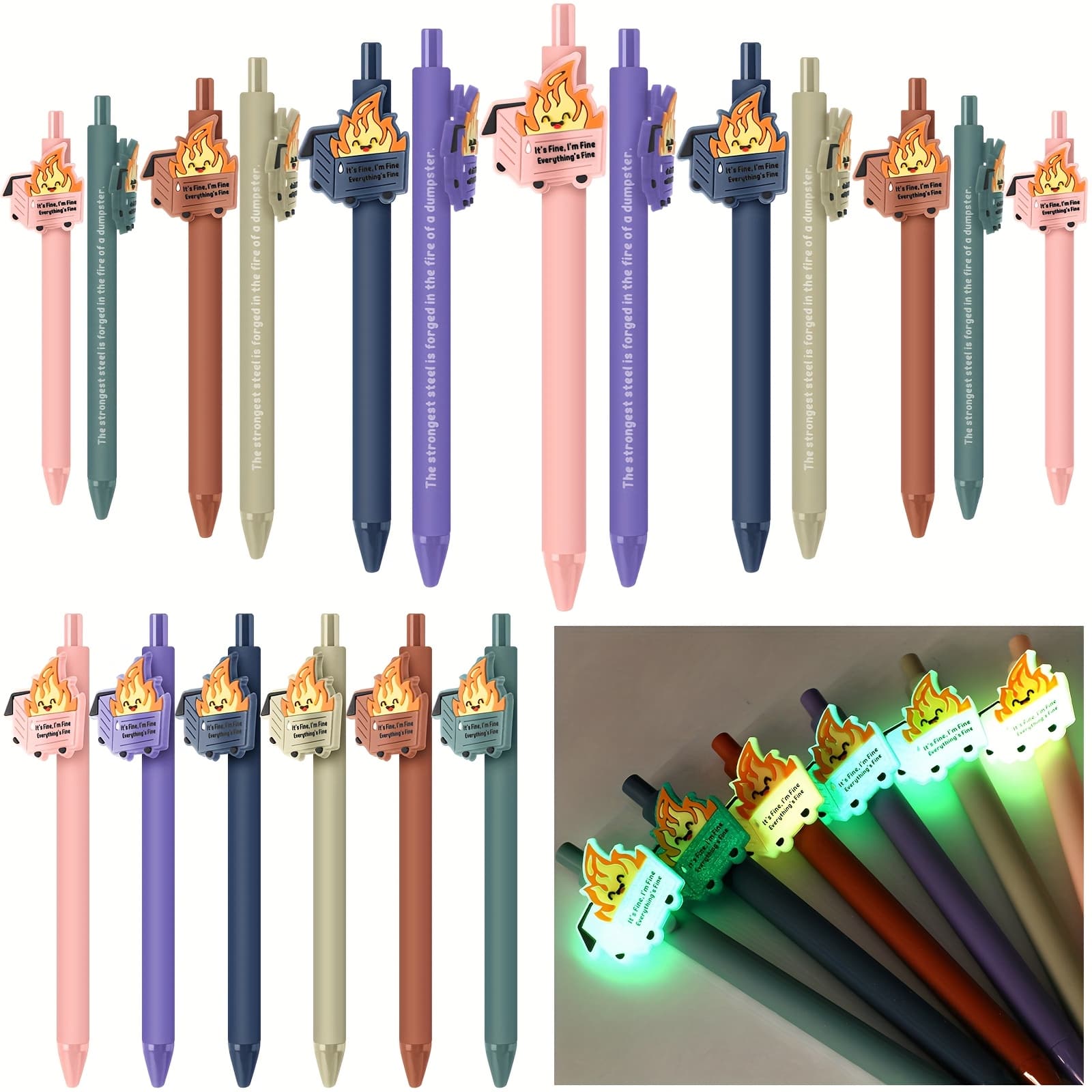 TEMU 48pcs Gifts Funny Luminous Ballpoint Pens Emotional Support Pens Volunteer Appreciation Gifts For Dispatcher Assistant Nurse Teacher Employee Coworkers Office