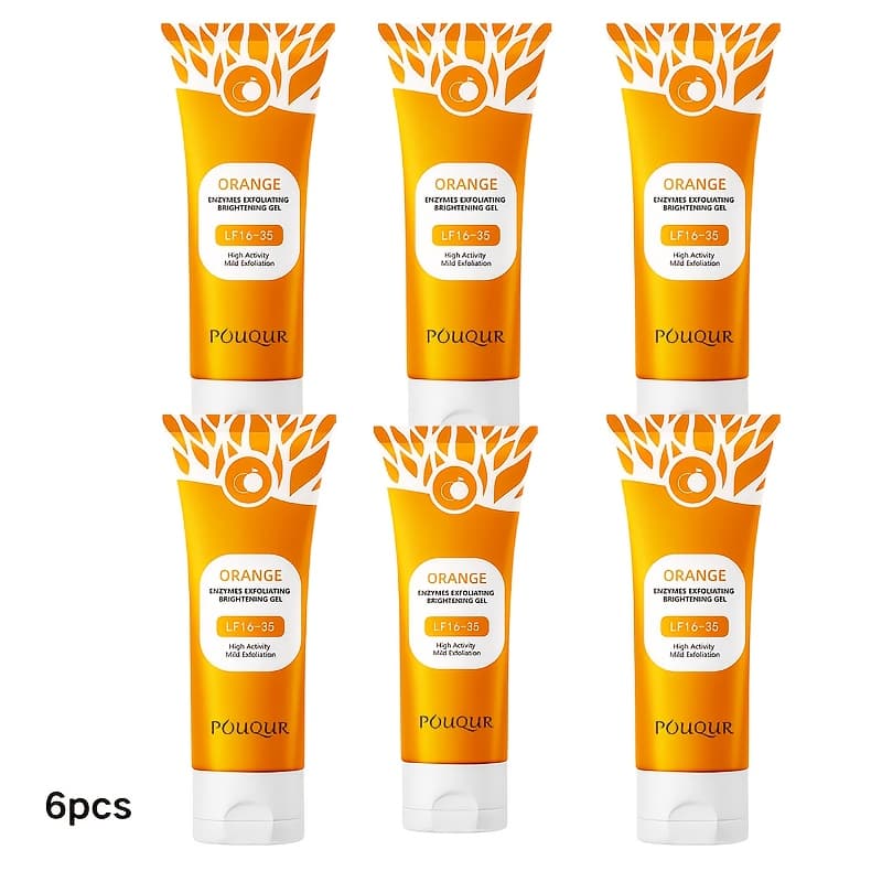 TEMU 6/8pcs Orange Exfoliating Gel, Soft Exfoliation And Dead Skin, Gentle Exfoliating Face Mask For All Light Beige Types, Skincare Routine, Perfect For Daily