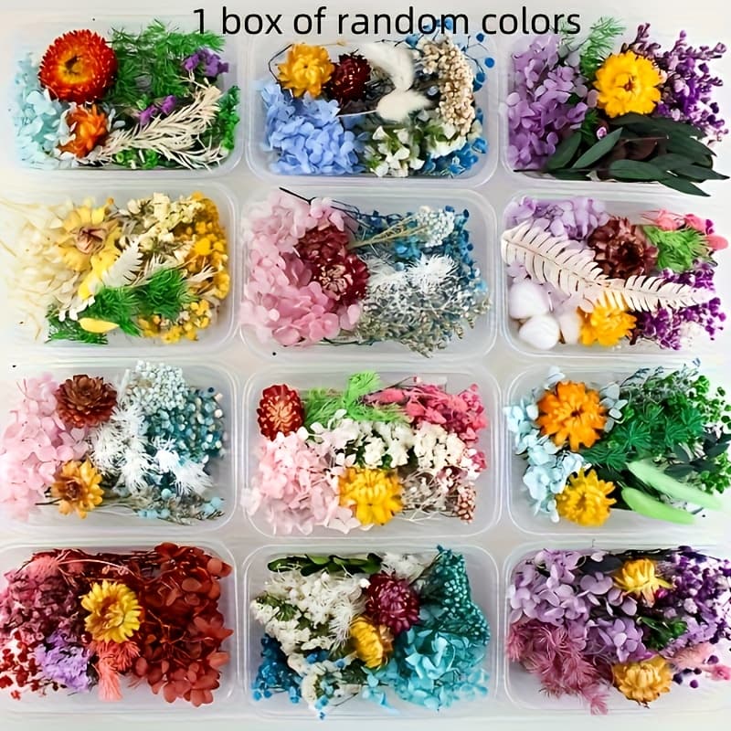 TEMU Of Mixed Packaging Sent , Dried , , Floating And Resin Filled Wax Flower Materials, Each Box Contains Approximately 0.71-1.06 Ounces (fake)