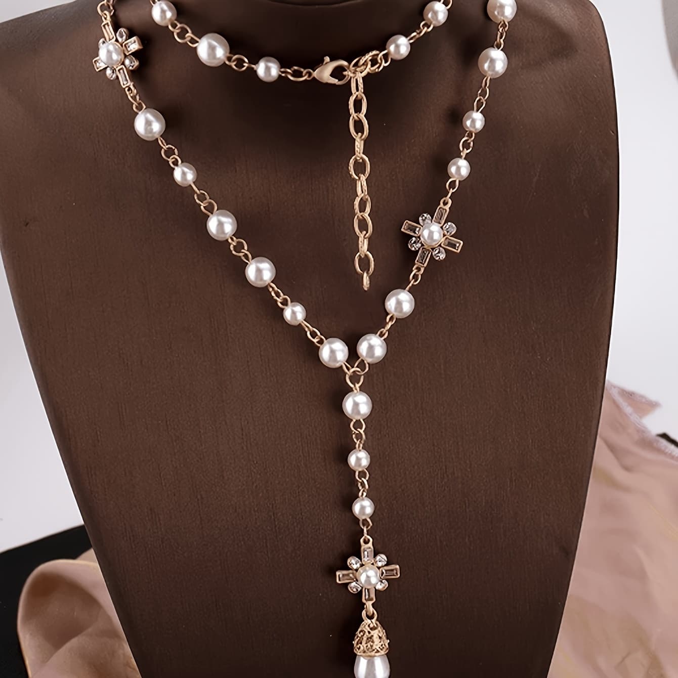 TEMU 1pc Long Beaded Necklace Premium Sweater Chain Women's Fashion New Hanging Chain Accessory Women's Jewelry