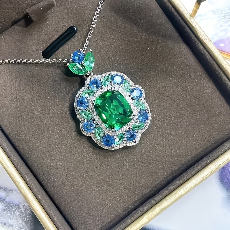 TEMU 1 Gift Series Pendant Necklace, Classic Cushion Cut, Aura Elegant And Luxurious, &;s And Luxury, And ., For Women