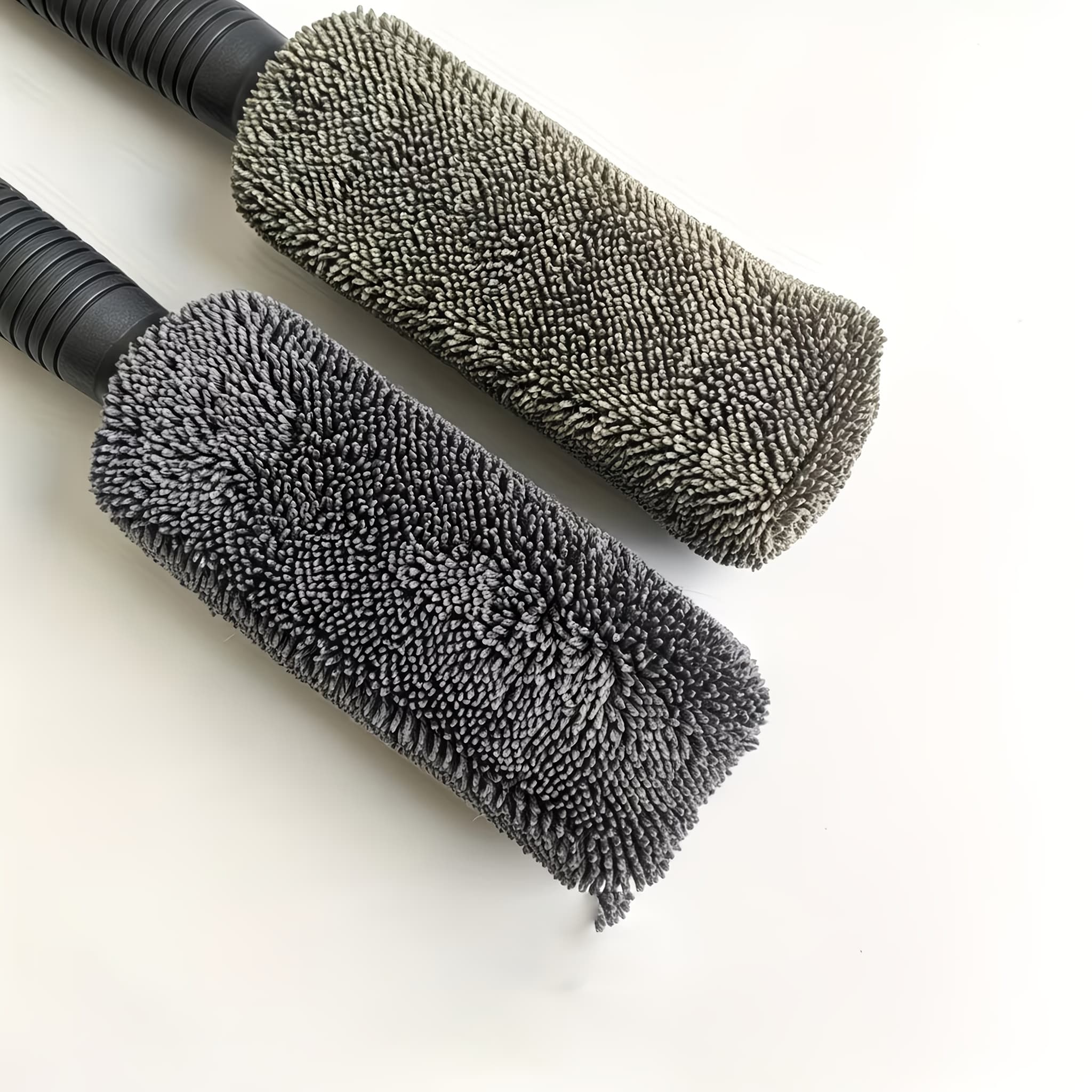 TEMU Long Handle Microfiber Tire Brush For Car Wash - Multi-functional Wheel And Rim Cleaner For Auto Engine, Exhaust Pipe, Motorcycle, Bike, And Vehicle Detailing