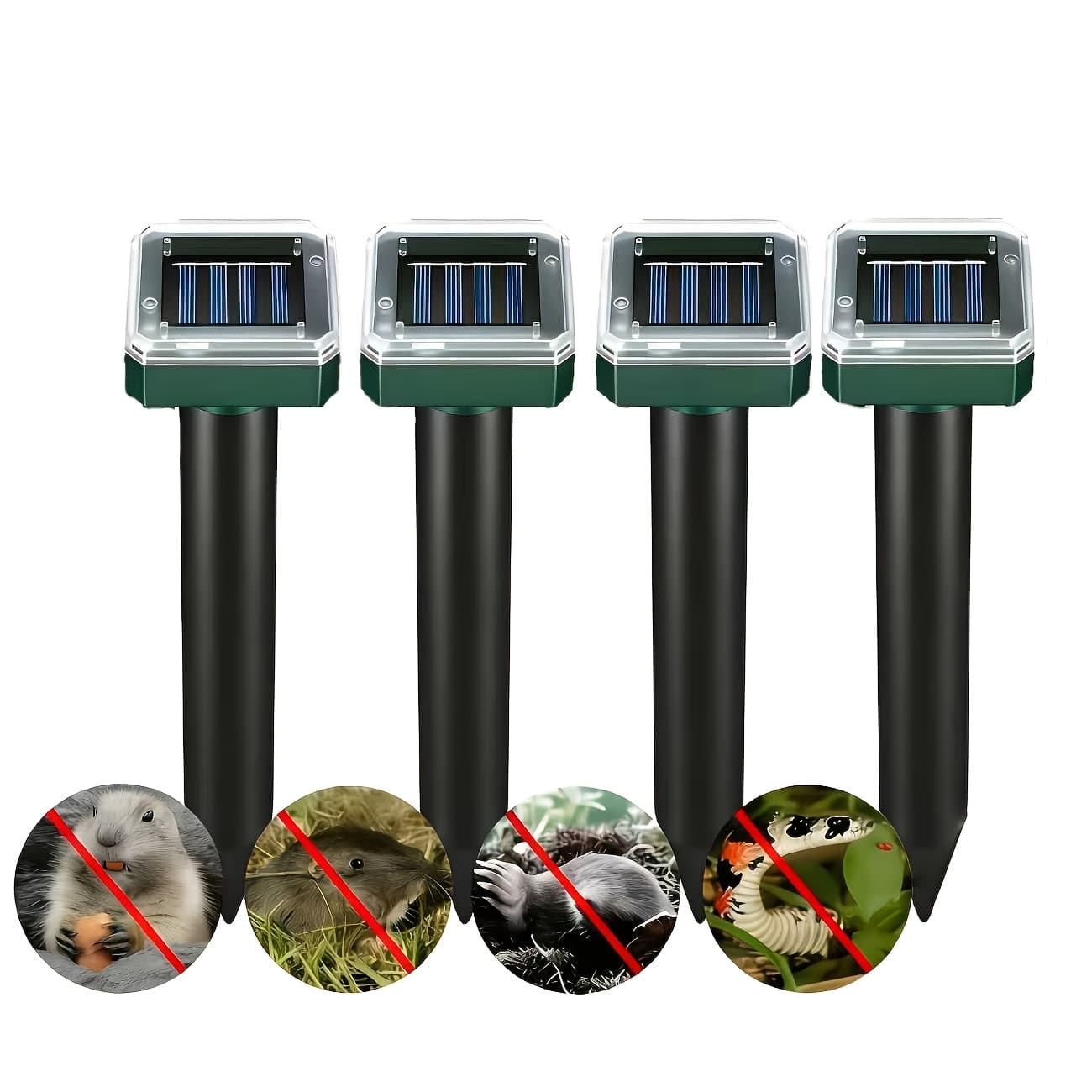TEMU 10/8/6/4/2/1pc Solar-powered Rodent Repeller, Mole Repeller, Insect Repeller, Ip44, Effective Against Deer, Raccoons, And Rodents, Animal Repellent, Suitable For Yards, Gardens, And Lawns.