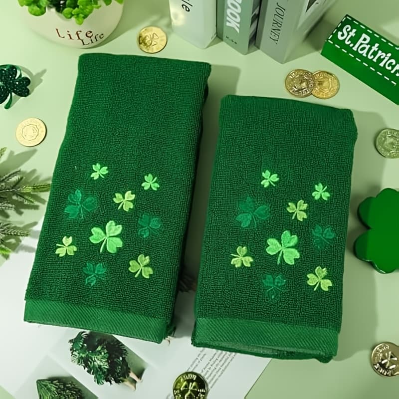 TEMU 2pcs 's Day Towels, 16x24 Inches, Featuring And Patterns, Absorbent, Machine Washable, Perfect For Use , Bathroom And As Holiday Decorations