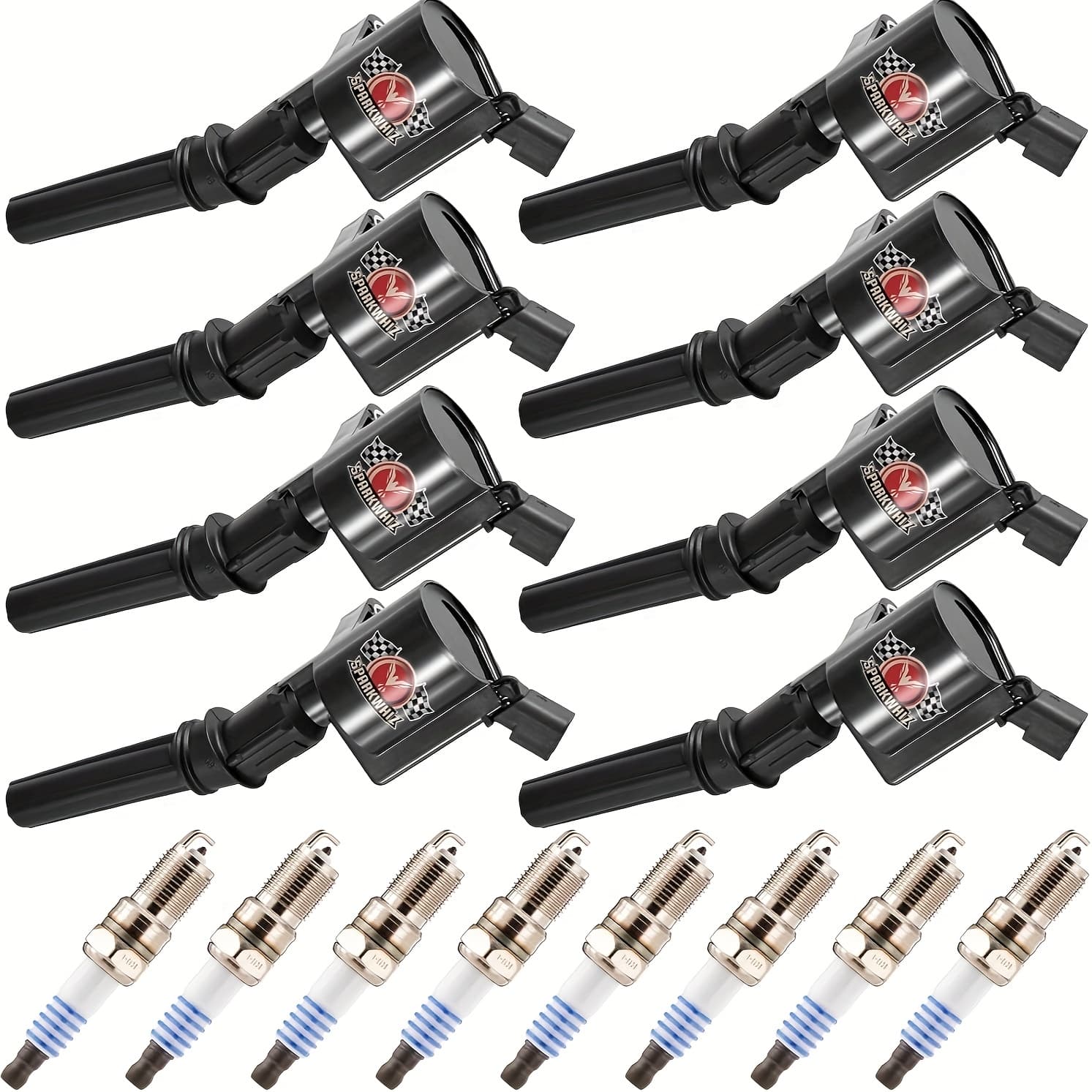 TEMU Set Of 8 Dg508 Ignition Coils And Iridium Spark Plugs Sp479, Suitable For Ford F150, , F350, , E250 , , Explorer, Mustang, For , And For Mercury, Replaces Fd503 And Sp493.