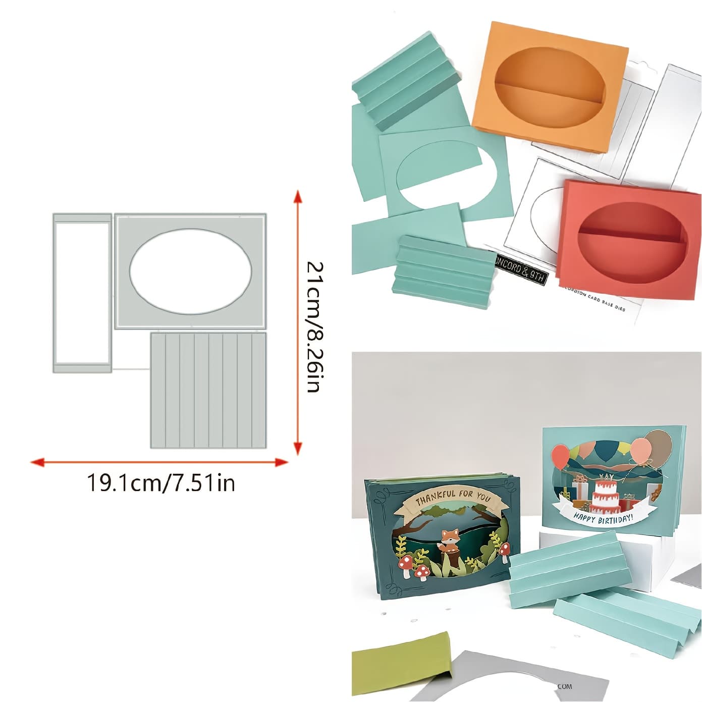 TEMU 1pc Metal Cutting Dies Accordion Birthday Paper Craft Knife Mould Blade Punch Stencils Dies