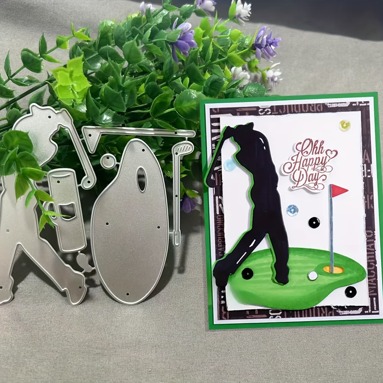 TEMU 1pc Golf Metal Cutting Dies, Diy Scrapbooking Embossing Stencil, Handmade Greeting Card Decoration Die Cutting Tool, Gift Card Making