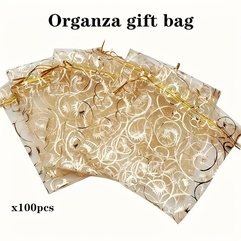 TEMU 100pcs Organza Gift Bags, Suitable For Jewelry Storage Packaging, Holiday Party Packaging Supplies, Jewelry Gift Storage, Etc. 12cm/4.72in