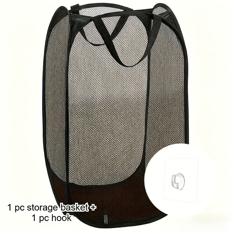TEMU Camping Sleeping Bag Storage Bag, Foldable Mesh Pocket, Space-saving Design, Suitable For Home, Dormitory, Travel And Storage - Portable Foldable Dirty Laundry Basket Household Mesh Pocket