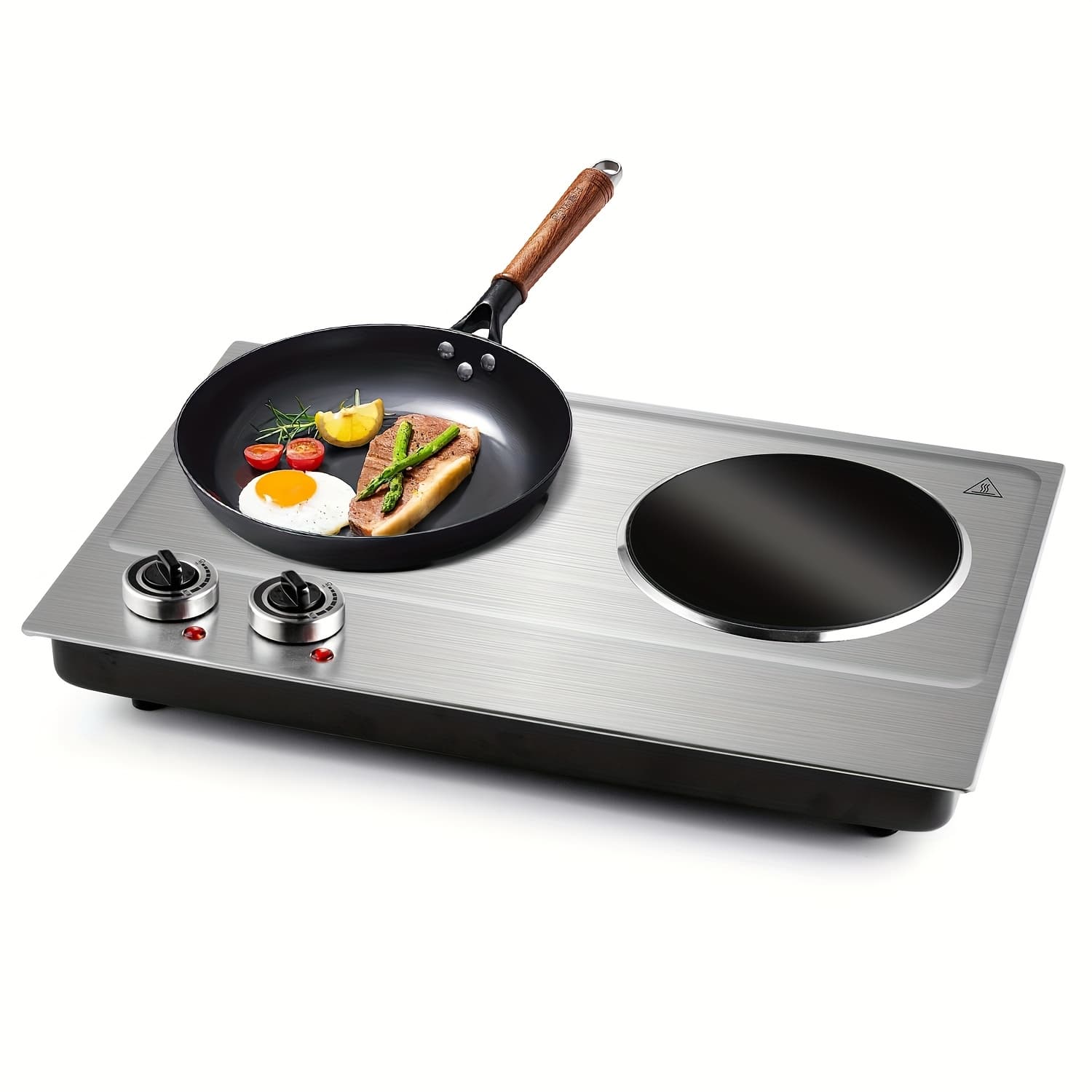 TEMU Portable Stove, Electric Hot Plates, Electric Burners With Temperature Control, Stainless Steel, Easy To Clean, Portable Design.ideal For Kitchens, Dorms & Camping.