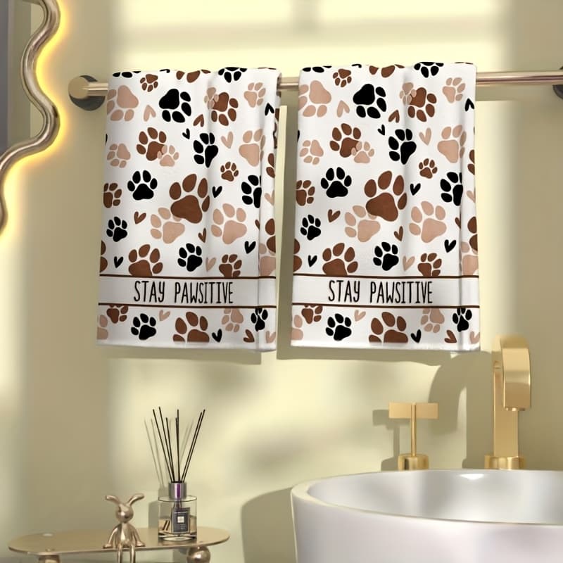 TEMU 2pcs, Claw Print Kitchen Towels, Towel Set, , Super Absorbent Soft Cleaning Cloth, Cooking Baking Tea Towels, Hand Towels, Cleaning Cloths, Dishwashing Cloths, As Gifts To , A Present For Mom