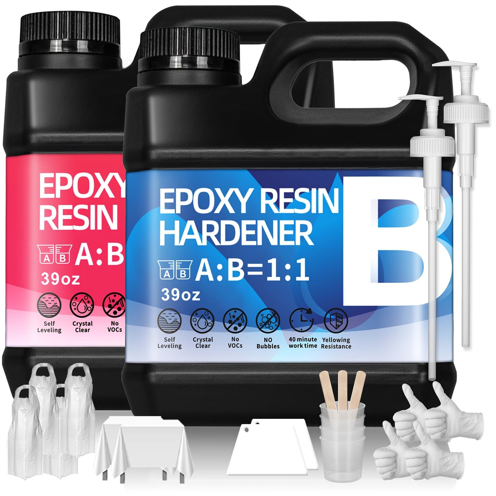 TEMU 156oz Epoxy Resin Kit, & Non-yellowing, Bubble-free & , 1:1 Casting & Coating Resin For Jewelry Making, Art Crafts & Holiday Gifts, Includes 156oz/78oz/18oz