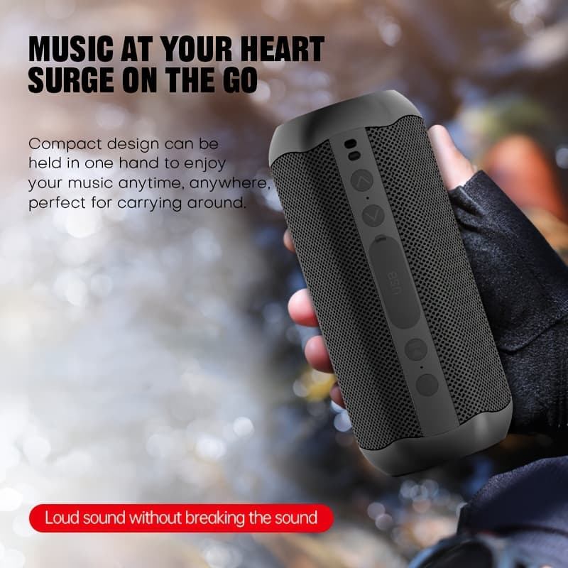 TEMU Portable Speaker, , Deep , Supports Wireless 5.2, With Rgb Lighting, Dual Pairing, Suitable For Home, Outdoor, Party, Etc