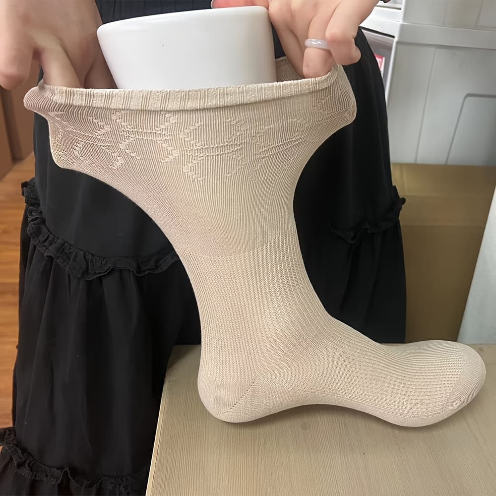 TEMU Seamless Non-binding Extra-wide Elastic Diabetic Socks Of 6 Pairs