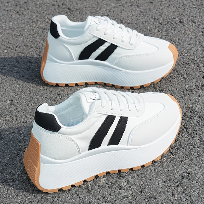 TEMU 2026 Spring New Women's Casual Sneakers Thick-soled Height-increasing Versatile Thickened Retro Casual Shoes, Women Shoes